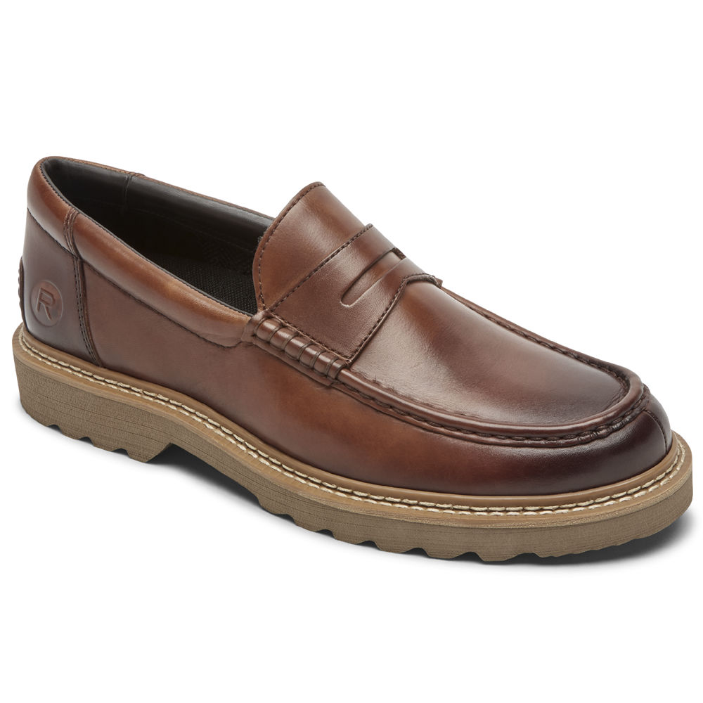 Rockport Slip-On For Mens Brown - Peirson Penny Keeper - UB7206948